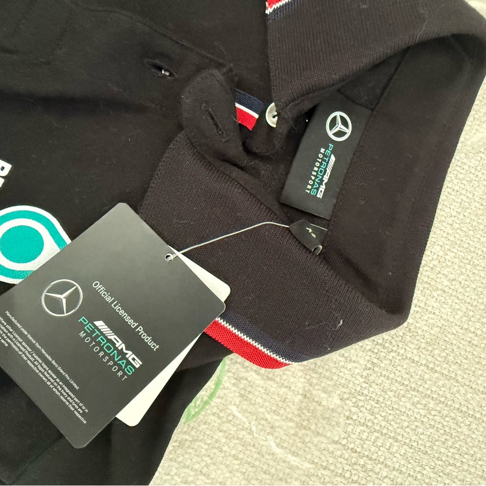 Mercedes AMG Petronas Kids Black Polo Shirt - Picture 2 of 3